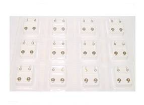 Studex Taşlı Orta Beyaz Kulak Delme Küpesi 3 mm 12 Çift/Paket
