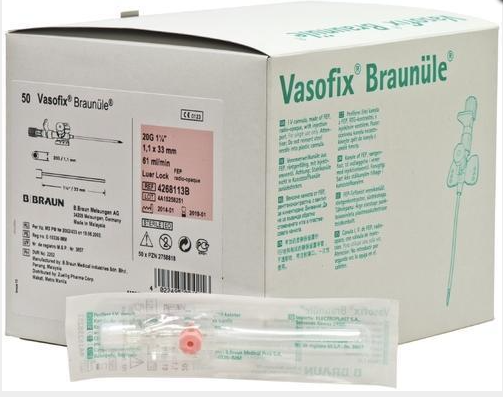 Braun Piercing Delim İğnesi 1,1 mm - Pembe Anjiokat 50 Adet